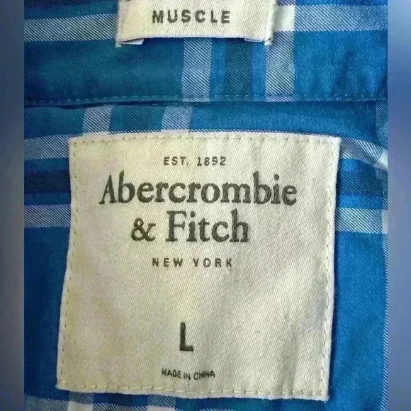 Abercrombie & Fitch Men’s Button Up Plaid Long Sleeve Shirt Lot of 3 Size Large - Picture 6 of 15